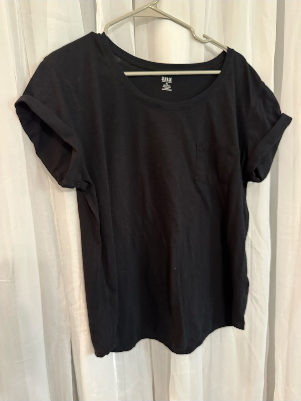 a.n.a Black Short-Sleeve Crew Pocket Tee - Picture 2 of 7
